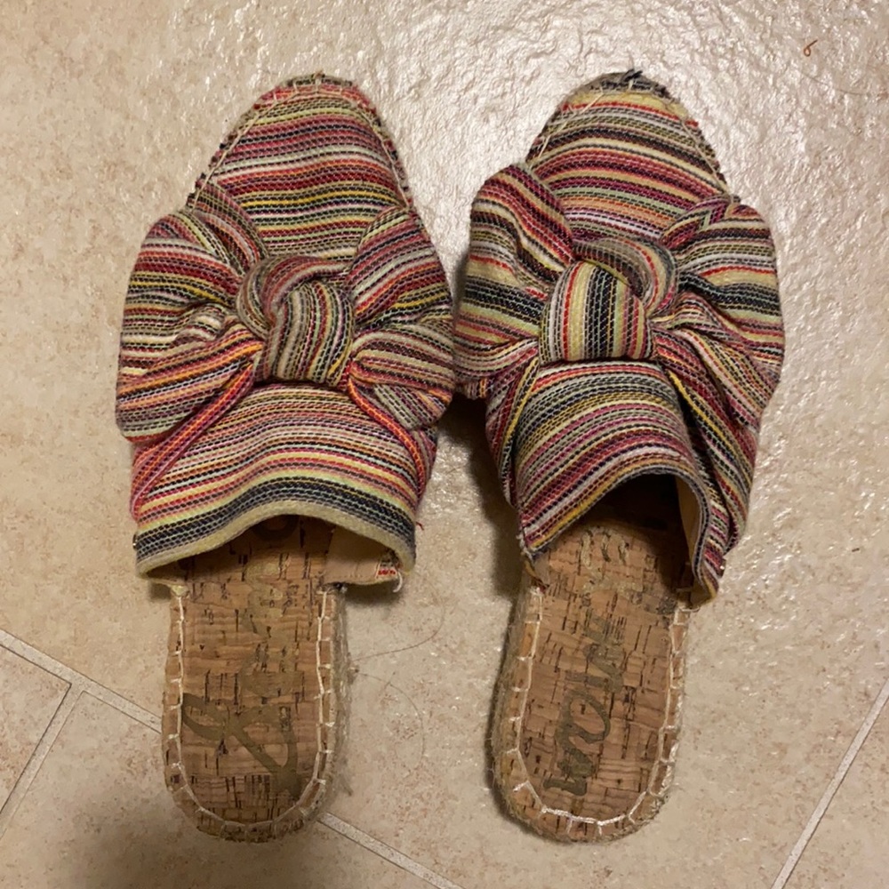Bow tie rainbow canvas mules by Sam Edelman